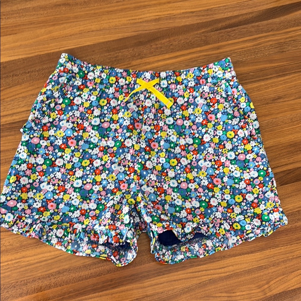 Boden Floral Print Shorts with Yellow Bow Size 14Y VGUC